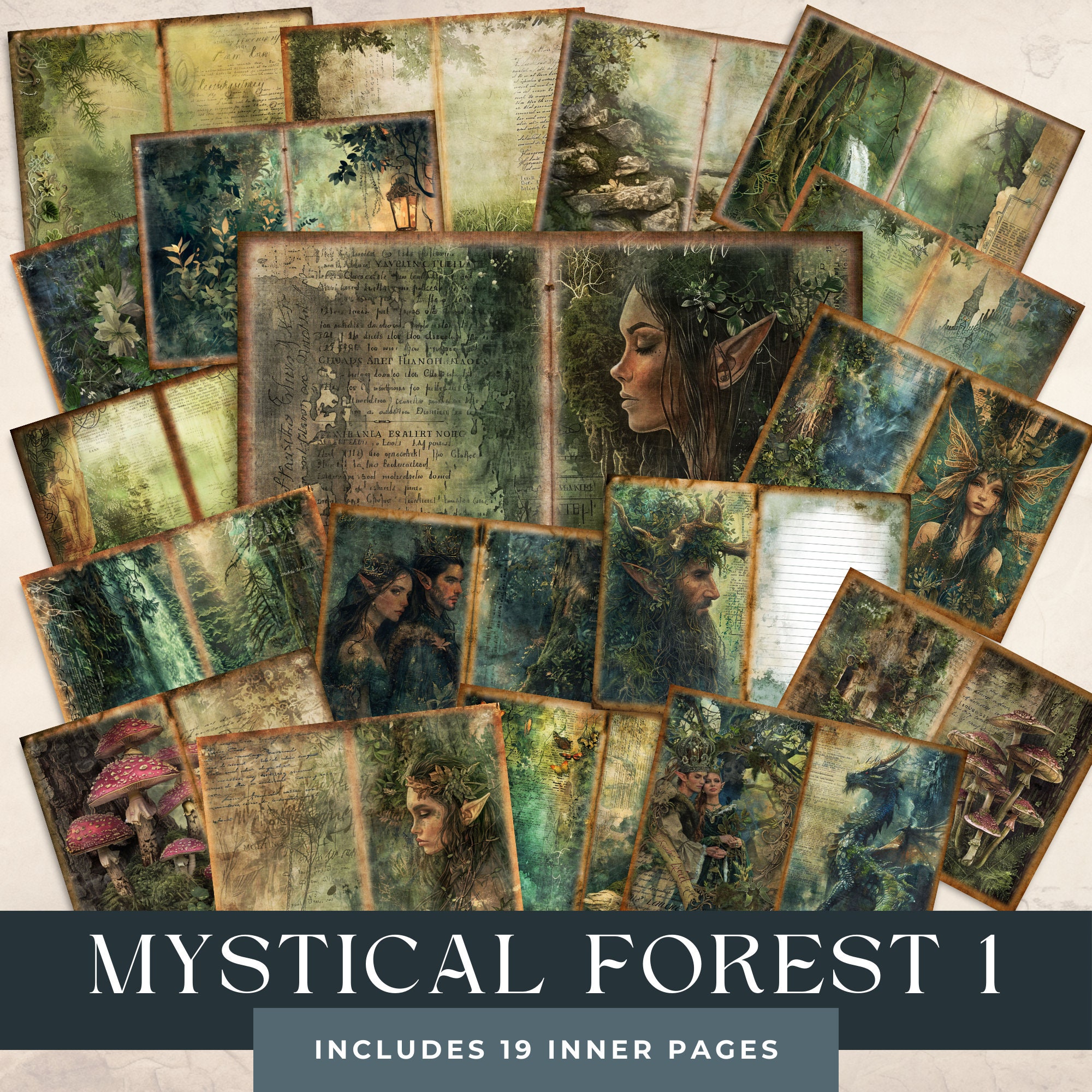 Magical Forest Junk Journal Kit: Elven Kingdom Printable Collage ...