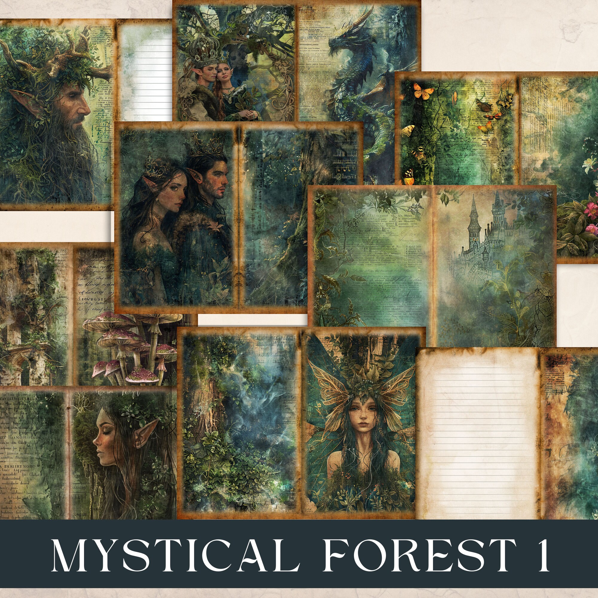 Magical Forest Junk Journal Kit: Elven Kingdom Printable Collage ...