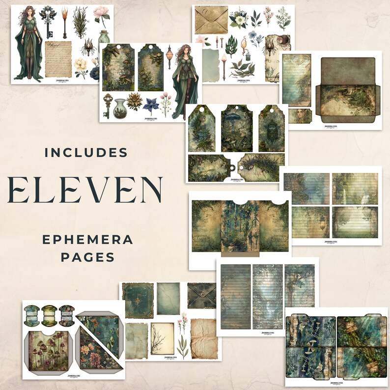 Magical Forest Junk Journal Kit: Elven Kingdom Printable Collage ...