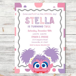 Abby Digital Birthday Invitation | Kids Invitation | Pink Fairy Birthday Invitation | 1st Birthday | Pink Evite | Toddler Evite