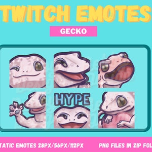 Cute/Kawaii Twitch Emotes - Gecko