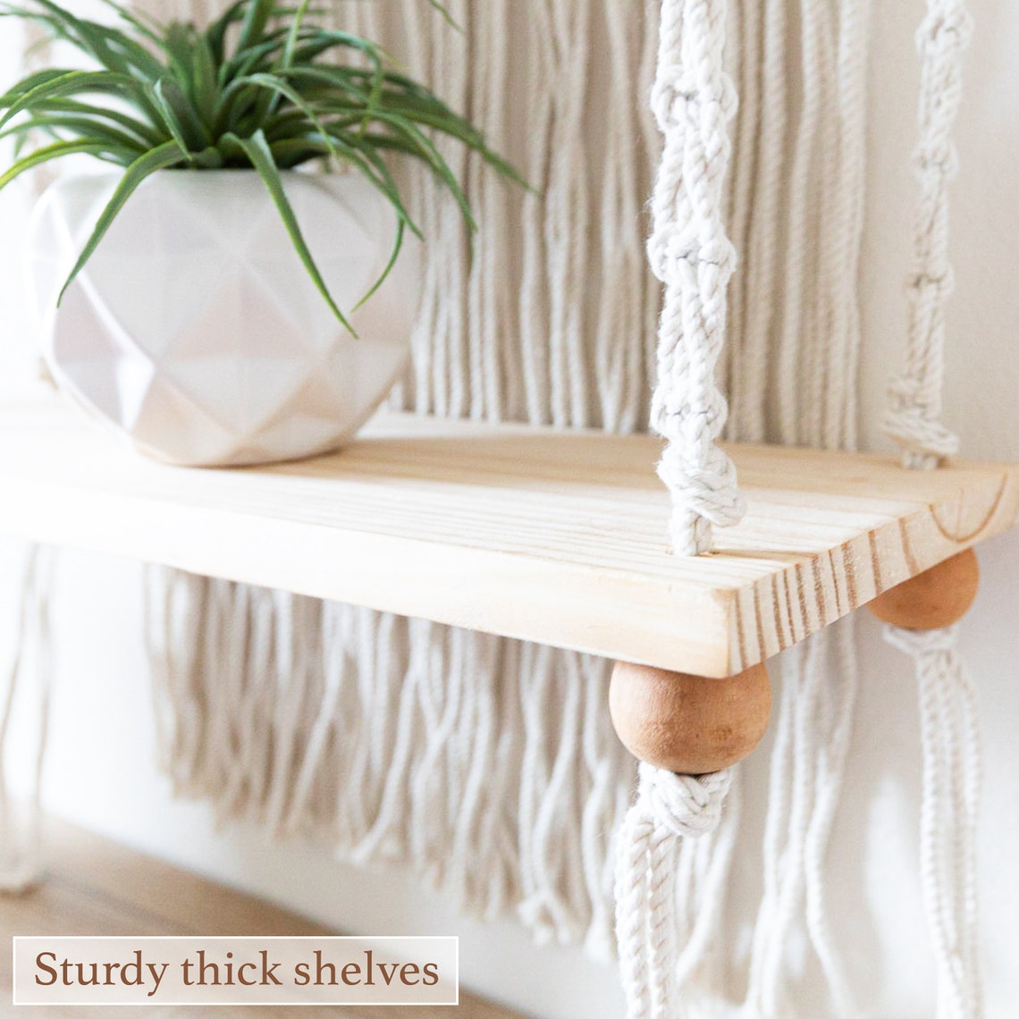 Macrame Wall Hanging Shelf 3 Tier Wall Shelves With Handmade - Etsy