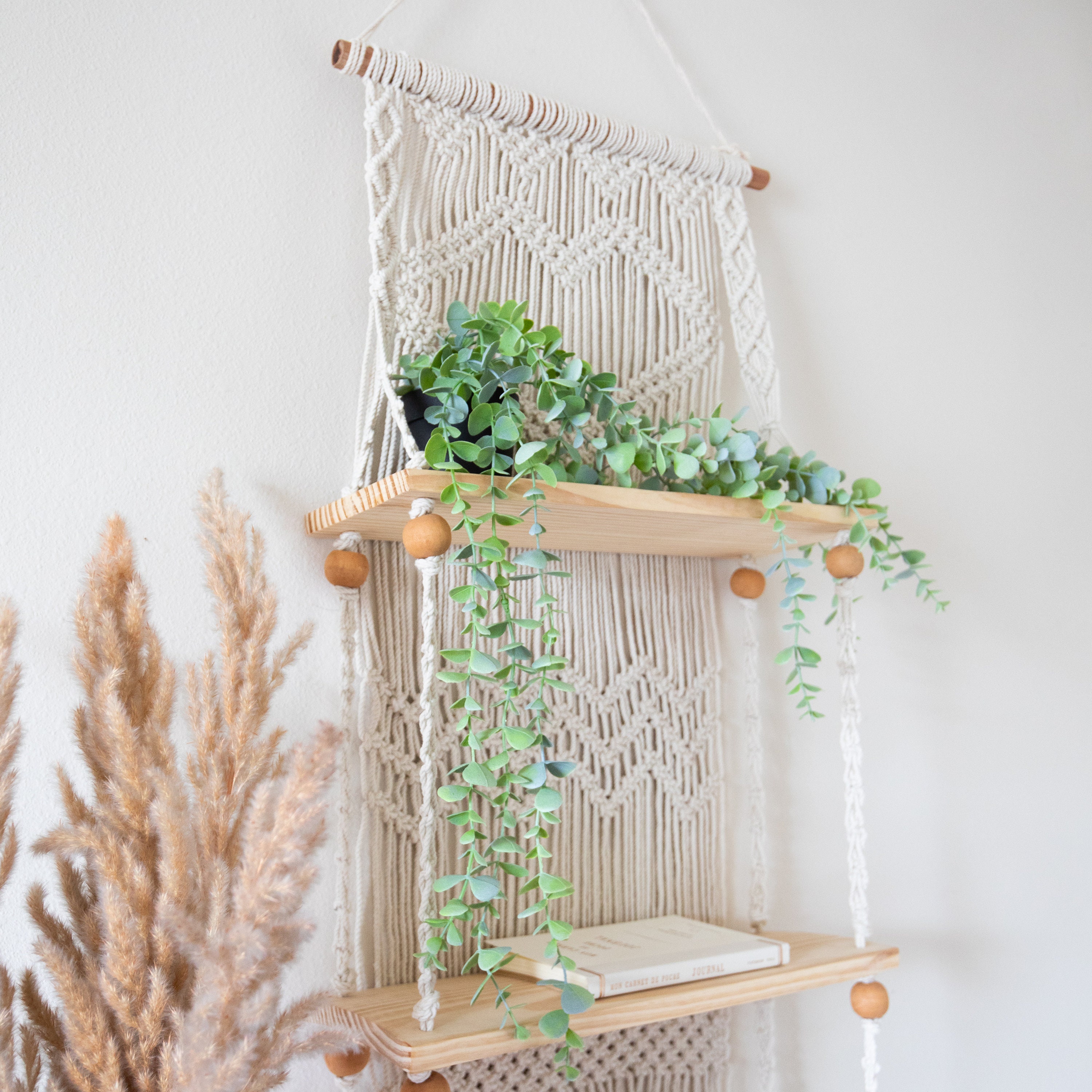 Macrame Wall Hanging Shelf 3 Tier Wall Shelves With Handmade - Etsy