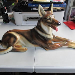 Vintage Antique Large Wien Austria Porcelain German Shepherd gorgeous piece