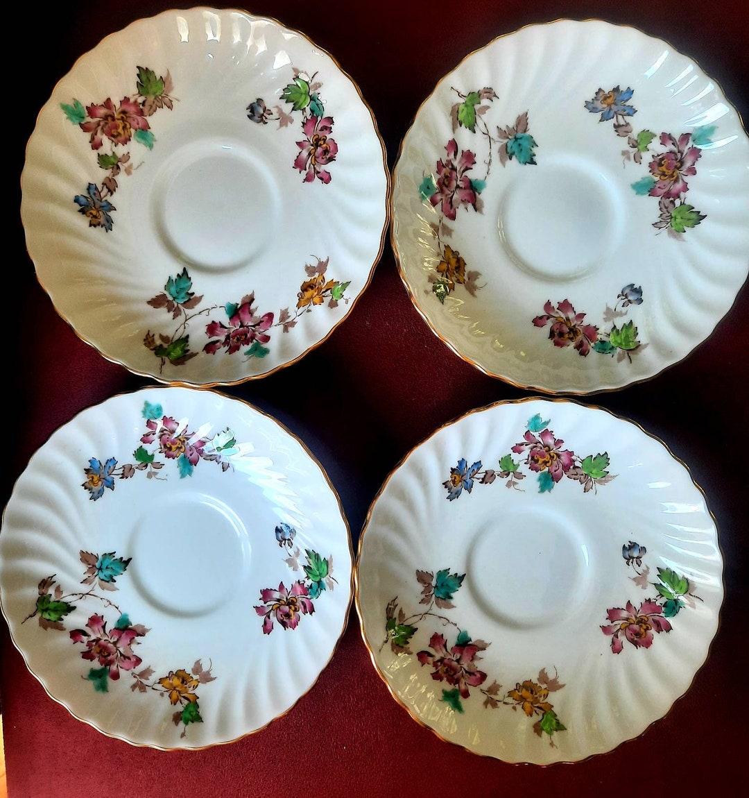 Vermont Minton Fine Bone China Made in England 1793 S365. 4 Saucers Etsy