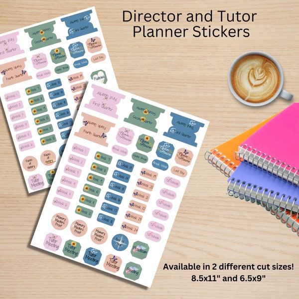 CC Foundations Essentials Director Planner Stickers Pdf, Png transparent background printable or print and cut