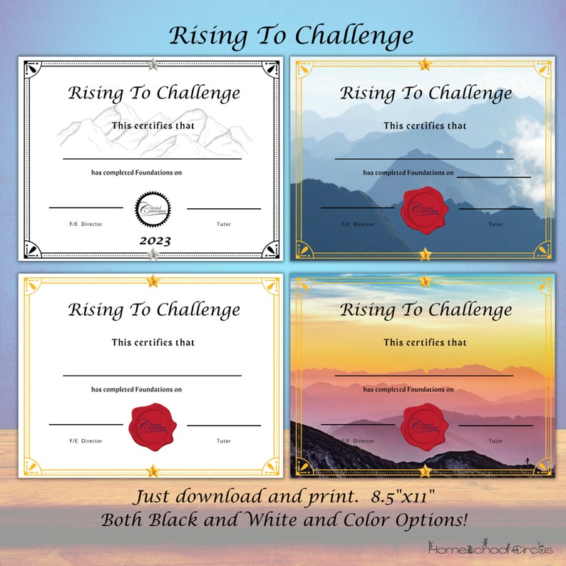 End of Year Certificates Foundations, Essentials, Faces of History