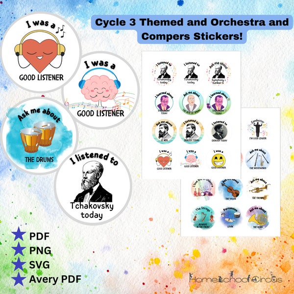 CC Cycle3  Fine Arts Composers and Orchestra Svg, Pdf, Png transparent background printable or print and cut