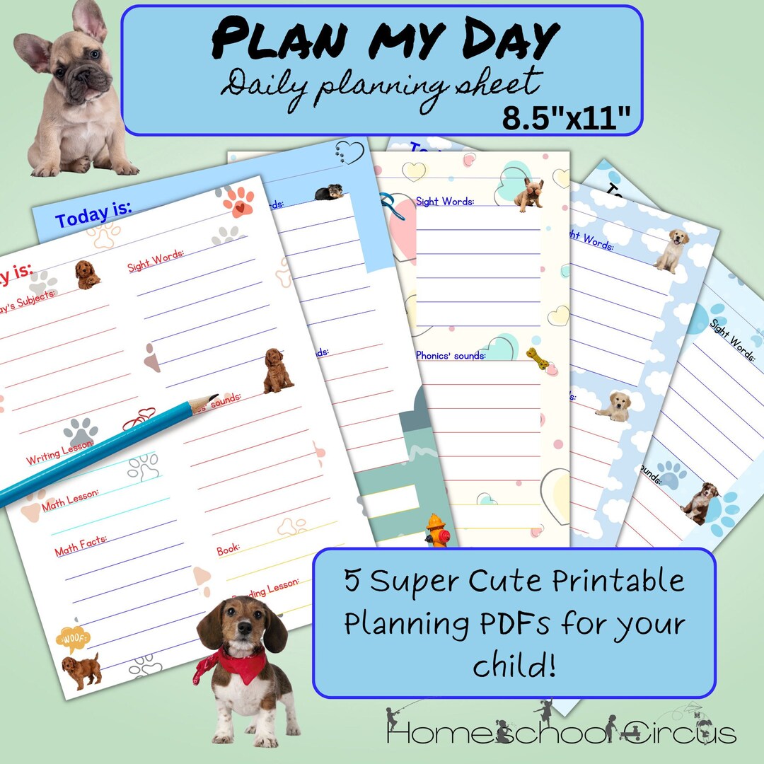 Printable Plan My Day Printable Planning Sheets for Early Elementary