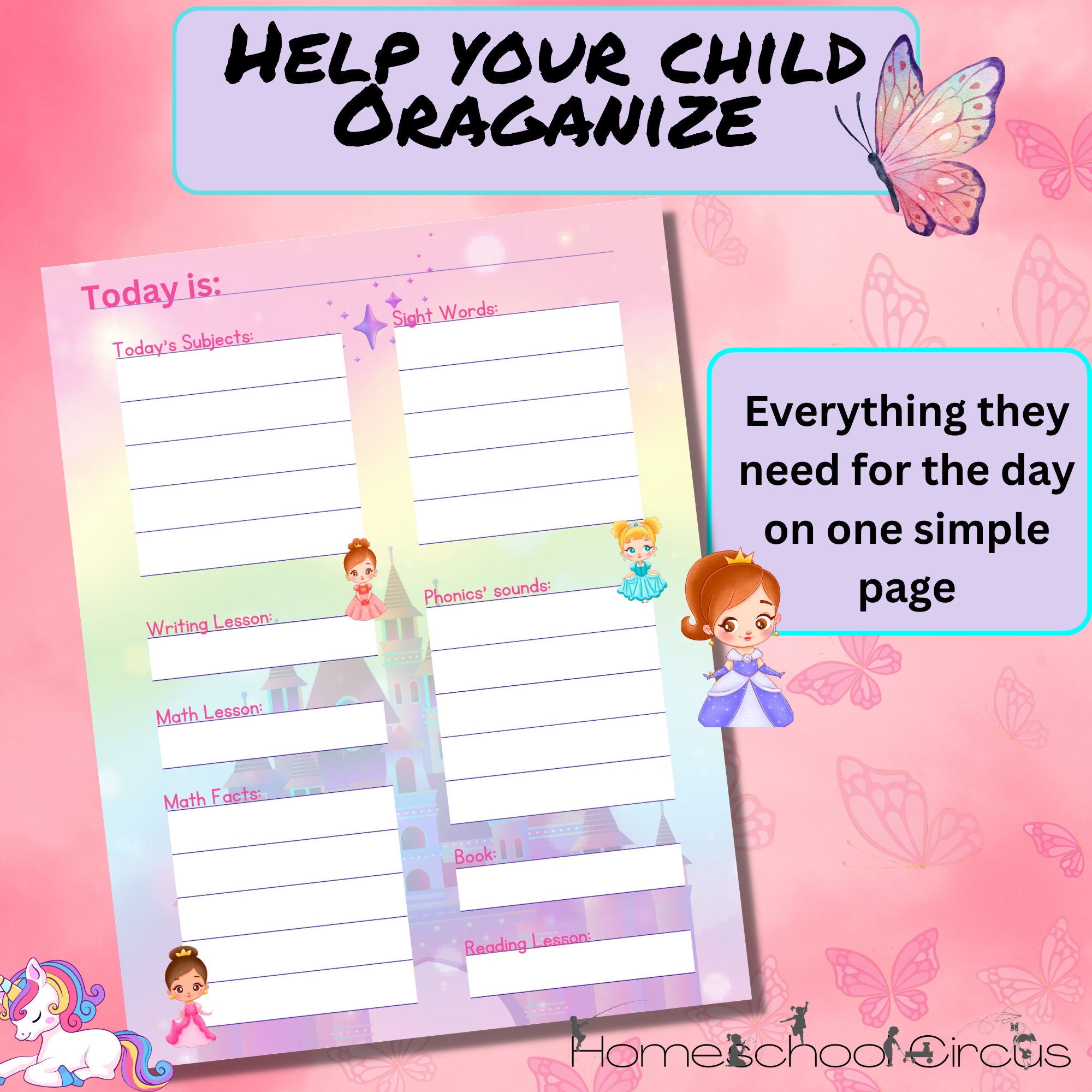 Plan My Day Printable Planning Sheets for Early Elementary Decorated in ...