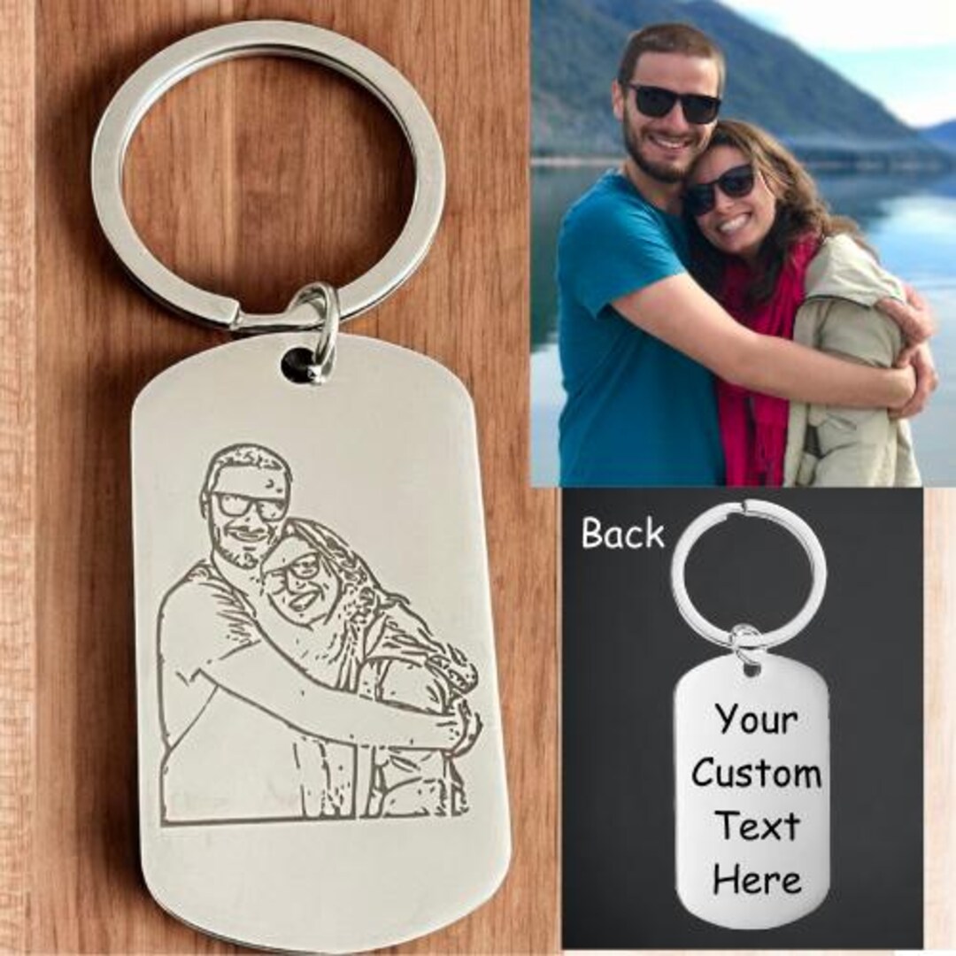 Custom Photo Keychain, Personalized Couple Gift - Etsy