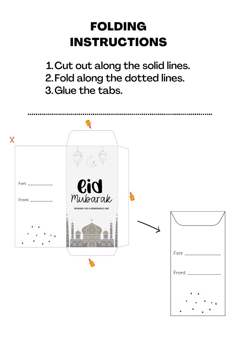 Printable Eid Money Envelopes Set of 16 Etsy