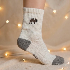 Camel Wool Socks - Natural, Warm, Breathable, Organic Mongolian Camel Wool Socks, Cozy Winter Socks, Moisture-wicking, Odor-resistant
