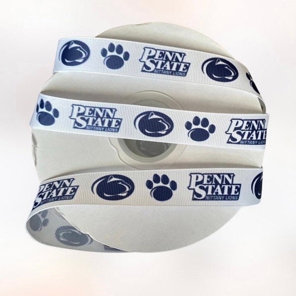 Pennsylvania college Inspired sports team 7/8” grosgrain ribbon.   grosgrain ribbon. DIY craft ribbon by the yard.