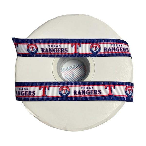 Rangers- baseball Inspired sports team 7/8” grosgrain ribbon. Texas inspired grosgrain ribbon. DIY craft supply ribbon by the yard