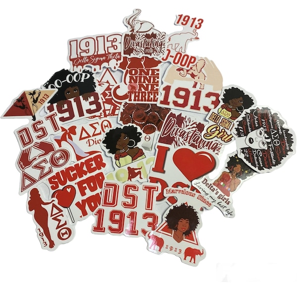 Delta Sigma Theta inspired waterproof stickers. DIY craft supply. Greek sorority. 20 stickers.