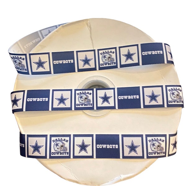 Dallas Inspired sports team 1” grosgrain ribbon. Cowboys inspired grosgrain ribbon. DIY craft supply ribbon by the yard