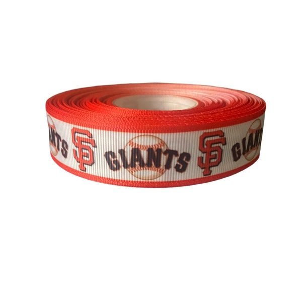 Giants Inspired sports team 7/8” grosgrain ribbon by the yard. San Francisco inspired ribbon. DIY craft supply for hair bows, wreaths .