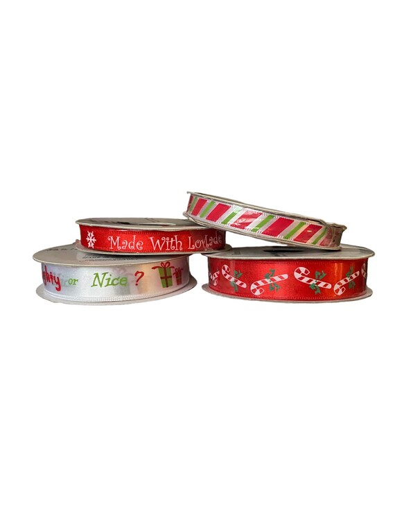 Christmas Ribbon Rolls-set of 4 Satin Rolls - Etsy