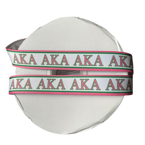 7/8” grosgrain ribbon. AKA inspired grosgrain ribbon. DIY craft supply. Greek sorority inspired ribbon by the yard