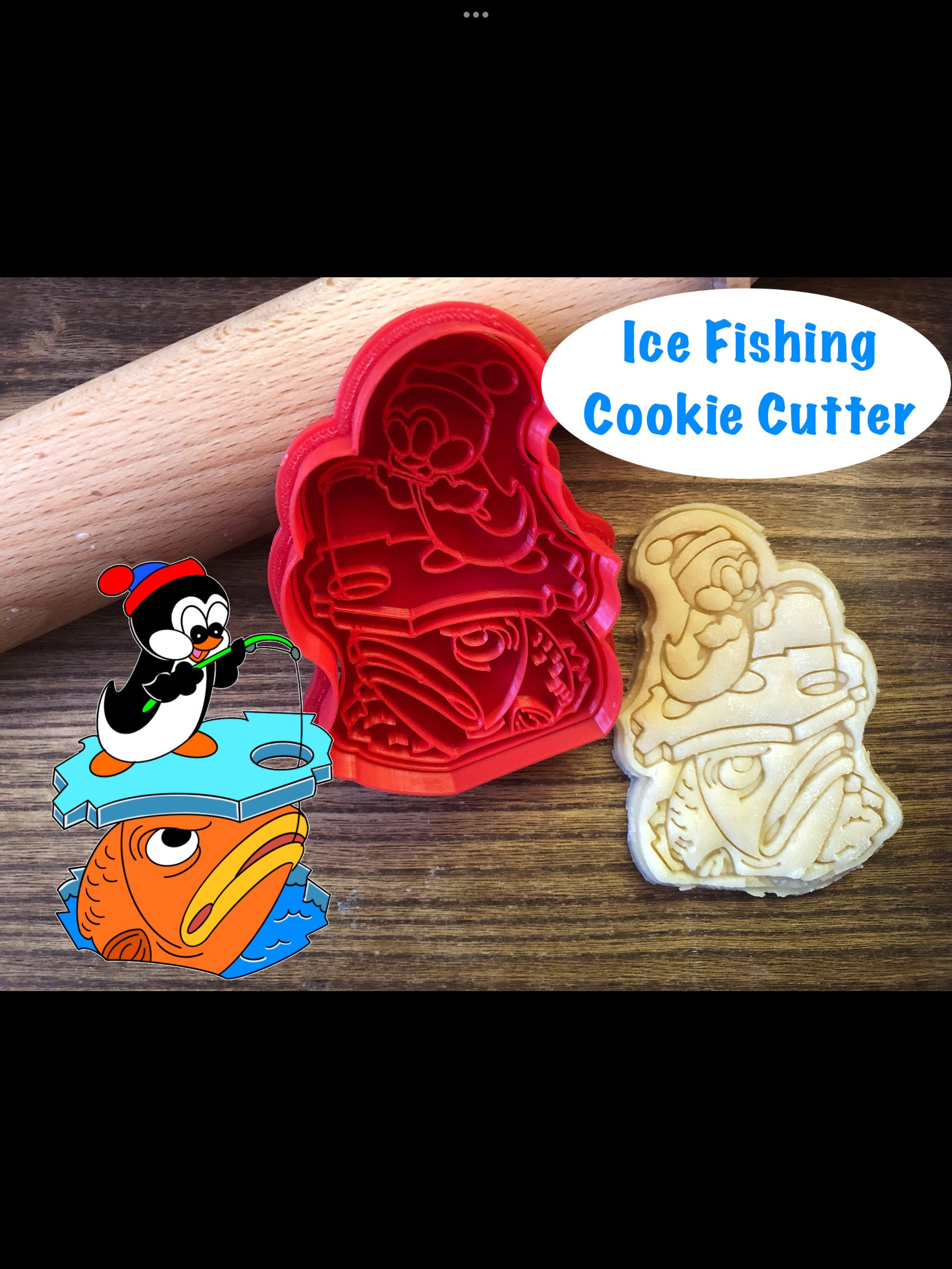Buy Penguin Cookie Cutter, Chilly Willy, Fish, Ice Fishing, Winter, Cookie  Cutter and Stamp Online in India 