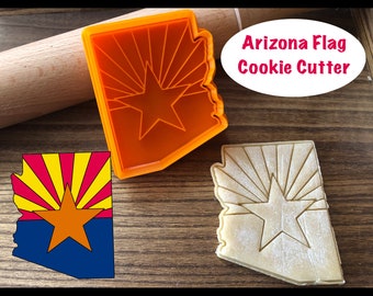Arizona Cookie Cutter, Flag, United States. Cookie Cutter and Stamp