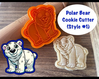 Polar Bear Cookie Cutter, Winter, Animal, Cookie Cutter and Stamp
