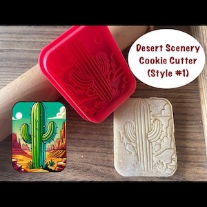 Desert Cookie Cutter, Cactus Cookie Cutter and Stamp