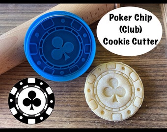 Poker Chip Cookie Cutter, Gambling Theme, Las Vegas, Luck, Club, Cookie Cutter and Stamp