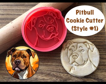 Pitbull Cookie Cutter, Dog, Pet, Cookie Cutter and Stamp