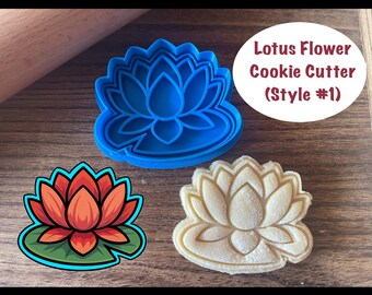 Lotus Flower Cookie Cutter and Stamp