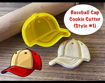 Baseball Cap Cookie Cutter, Hat, Sports, Clothing, Fashion, Cookie Cutter and Stamp
