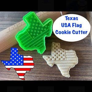 Texas Cookie Cutter, USA, United States, Flag, Independence Day, 4th of July, Cookie Cutter and Stamp