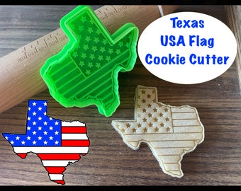Texas Cookie Cutter, USA, United States, Flag, Independence Day, 4th of July, Cookie Cutter and Stamp