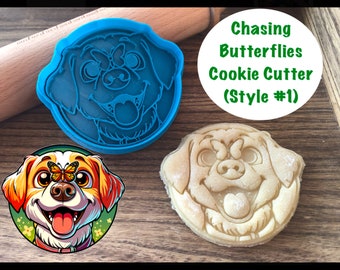 Dog Cookie Cutter, Butterfly, Summer, Spring, Cookie Cutter and Stamp