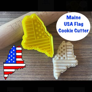 Maine Cookie Cutter, USA Flag, United States, 4th of July, Cookie Cutter and Stamp