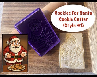 Santa Cookie Cutter, Christmas Cookie Cutter and Stamp