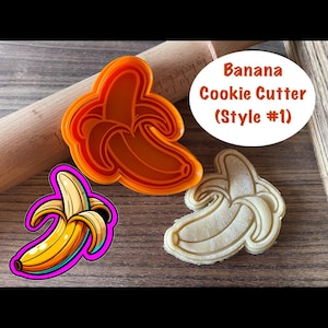 Banana Cookie Cutter, Fruit, Food, Cookie Cutter and Stamp
