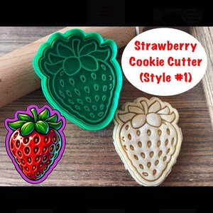 Strawberry Cookie Cutter, Fruit, Cookie Cutter and Stamp