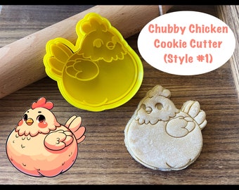 Chubby Chicken Cookie Cutter, Farm, Barnyard, Animal, Cookie Cutter and Stamp