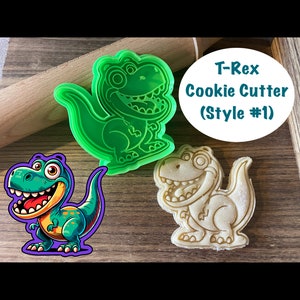 Dinosaur Cookie Cutter, T-Rex, Jurassic, Cookie Cutter and Stamp