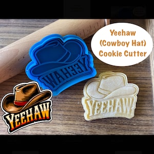 Cowboy Hat Cookie Cutter, Western, Yeehaw, Cookie Cutter and Stamp