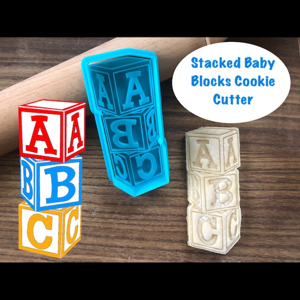 Baby Blocks Cookie Cutter, Birthday, Shower, Cookie Cutter and Stamp