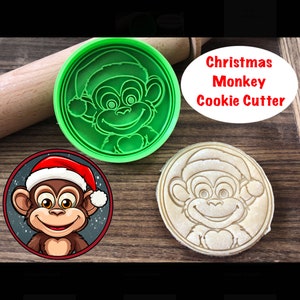 Monkey Cookie Cutter, Christmas, Jungle, Safari, Cookie Cutter and Stamp