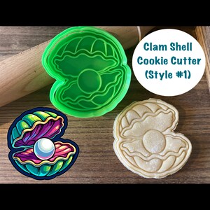 Clam Shell Cookie Cutter, Seashell, Beach, Summer, Cookie Cutter and Stamp