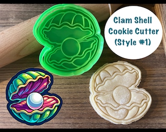 Clam Shell Cookie Cutter, Seashell, Beach, Summer, Cookie Cutter and Stamp