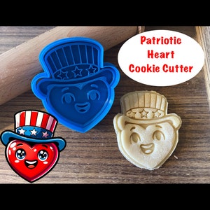 Heart Cookie Cutter, Independence Day, 4th of July, USA, Patriotic, Cookie Cutter and Stamp