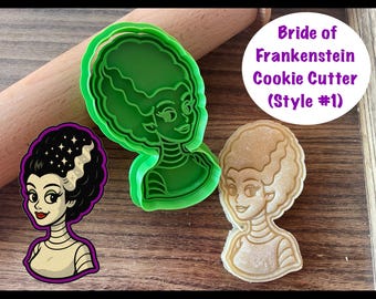 Bride of Frankenstein Cookie Cutter, Halloween Cookie Cutter and Stamp