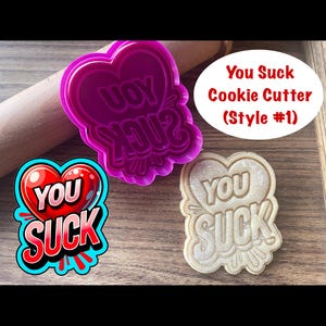 Mean Message Cookie Cutter, Heart, Funny, For Him, For Her, Valentine's Day Cookie Cutter and Stamp