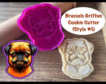 Brussels Griffon Cookie Cutter, Dog Cookie Cutter and Stamp